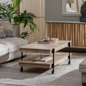 Mesa Centro con Ruedas 130 X 64 X 48 cm