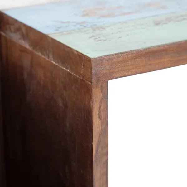Mesa de Escritorio Marrón Azul Pata Metal - Imagen 4