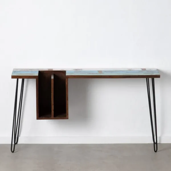 Mesa de Escritorio Marrón Azul Pata Metal - Imagen 7