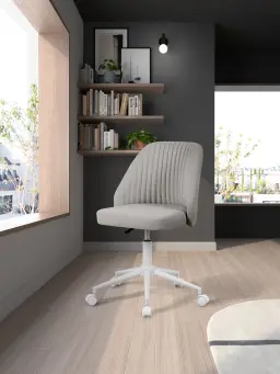 Silla de oficina ergonómica con ruedas, tapizada en textil resistente y confortable, diseñada para trabajar con comodidad y estilo en cualquier espacio de trabajo.