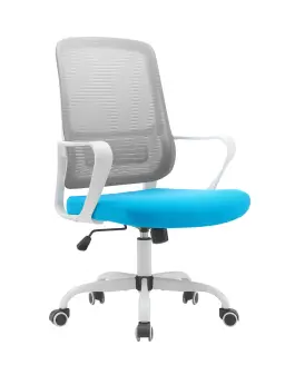 Silla de oficina ergonómica con ruedas, tapizada en textil resistente y confortable, diseñada para trabajar con comodidad y estilo en cualquier espacio de trabajo.