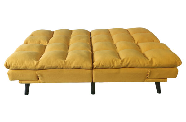 Sofá cama moderno de Artisa disponible en beige, gris y amarillo, con diseño actual y líneas elegantes ideal para salones contemporáneos.