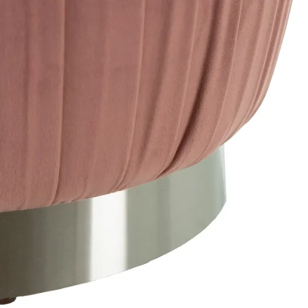 Puf Terciopelo Rosa Ovalado 43x43x42 cm - Imagen 7