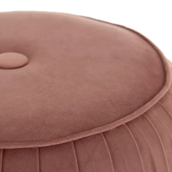 Puf Terciopelo Rosa Ovalado 43x43x42 cm - Imagen 8
