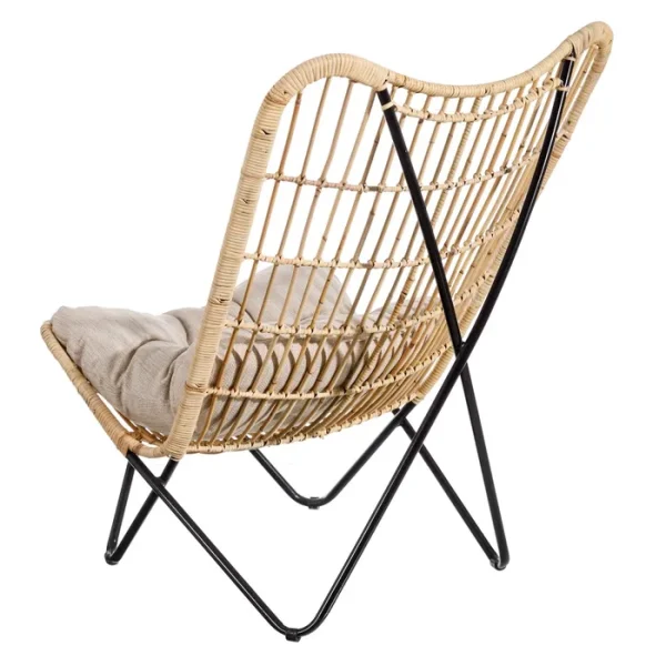 Sillón Natural Ratán y Metal Decoración - Imagen 7