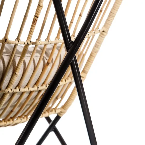 Sillón Natural Ratán y Metal Decoración - Imagen 6