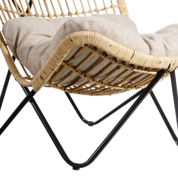 Sillón Natural Ratán y Metal Decoración - Imagen 3