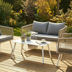 Conjunto de jardín en oferta en Artisa, muebles de exterior cómodos y elegantes para terraza o jardín con precios especiales.