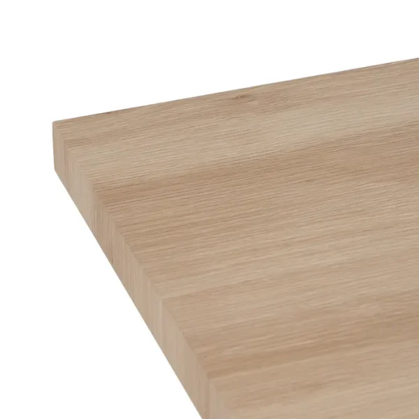 Mesa comedor rectangular pata recta metal crema