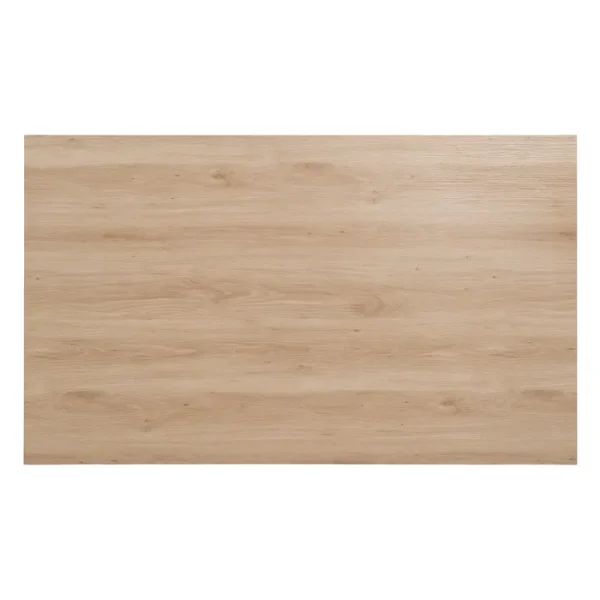 Mesa comedor rectangular pata recta metal crema