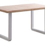 Conjunto de comedor compuesto por una mesa extensible de diseño industrial, con tablero de madera y patas metálicas negras, acompañado de 4 sillas tapizadas en distintos colores a elegir, ideales para ambientes modernos y funcionales.