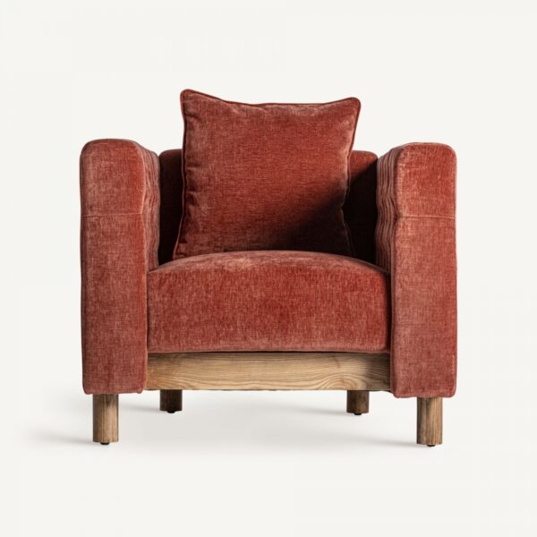Sillón de VICAL disponible en Artisa, fabricado en madera de pino y roble, con un diseño versátil y atemporal que se adapta a cualquier estilo de interior. Sus amplias medidas de 85x89x86cm lo convierten en el espacio ideal para momentos de relajación, combinando calidad, simplicidad y confort duradero.