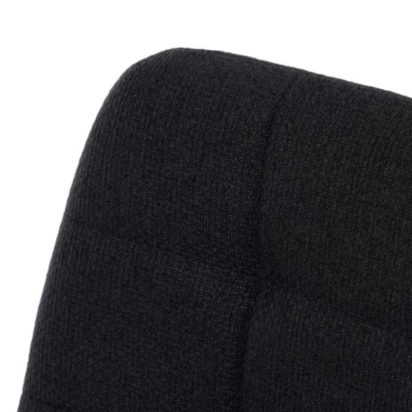 Primer plano del tapizado negro con costuras