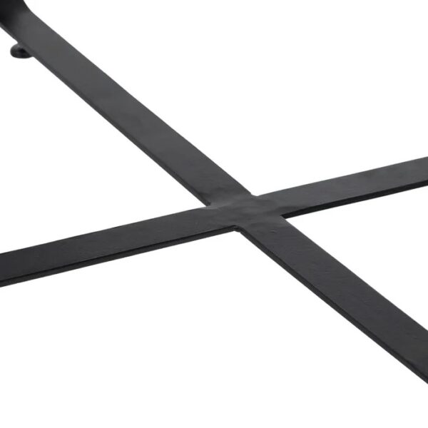 Base en forma de cruz de la mesa centro negra.