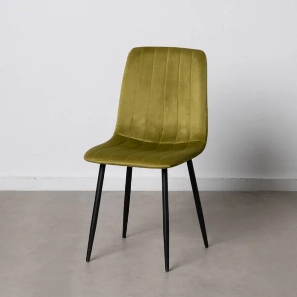 Silla de terciopelo verde oliva vista frontal