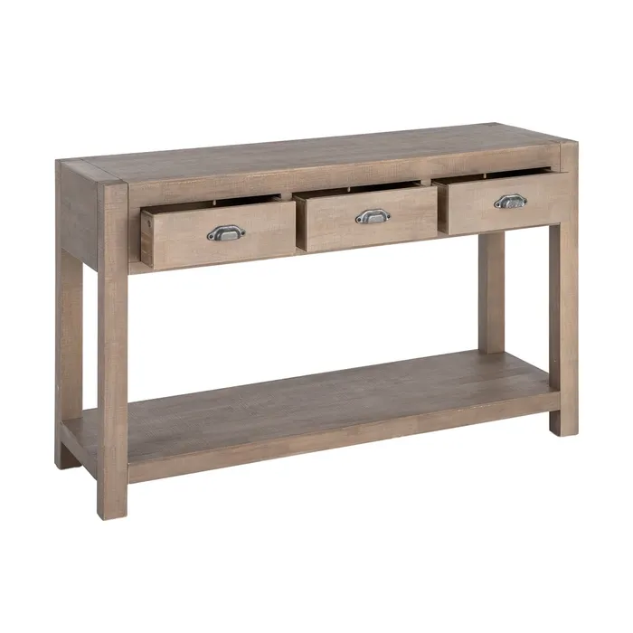 Consola de la colección Cottage de Artisa fabricada en madera de pino natural, diseño cálido y atemporal para entradas y salones.