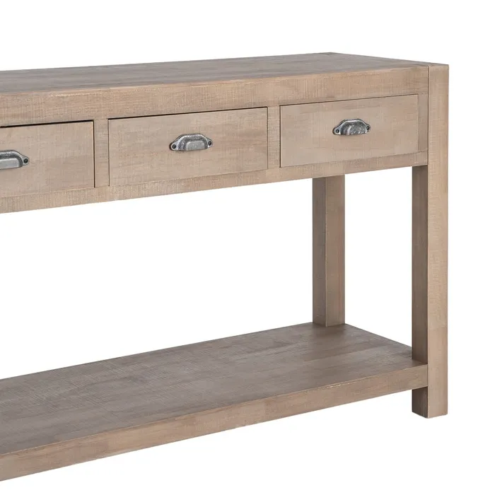 Consola de la colección Cottage de Artisa fabricada en madera de pino natural, diseño cálido y atemporal para entradas y salones.
