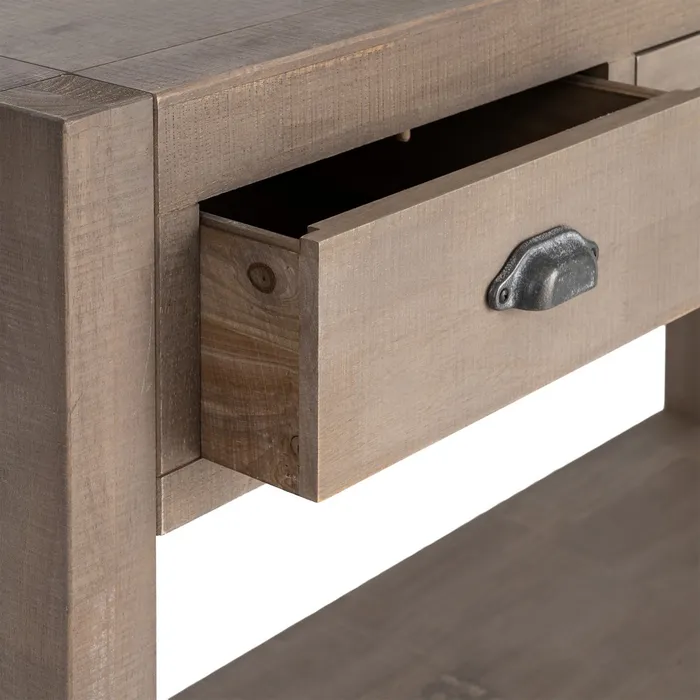 Consola de la colección Cottage de Artisa fabricada en madera de pino natural, diseño cálido y atemporal para entradas y salones.