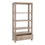 Estantería abierta de la colección Cottage de Artisa en madera de pino natural, perfecta para organizar y decorar con estilo natural.