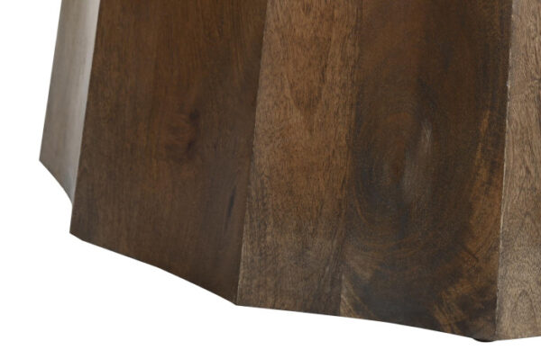 Base de madera maciza con diseño facetado