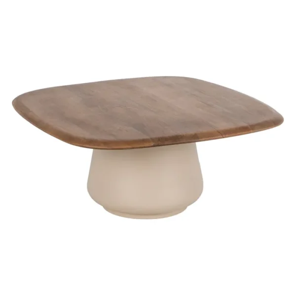 Set de mesa de centro de Artisa con diseño elegante, estructura de metal y acabado en piedra natural.