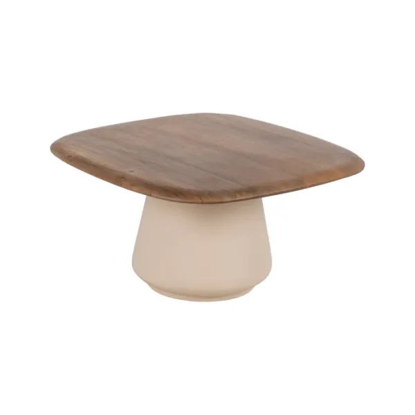 Set de mesa de centro de Artisa con diseño elegante, estructura de metal y acabado en piedra natural.