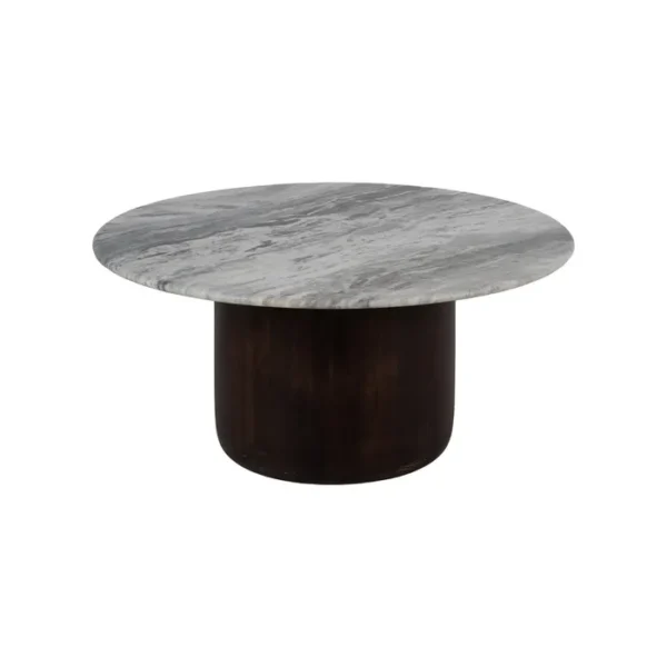 Set de mesa de centro de Artisa con diseño elegante, estructura de metal y acabado en piedra natural.
