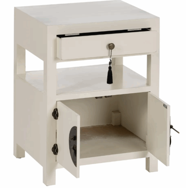 MESITA BLANCO MADERA 50 X 40 X 66 CM - Imagen 3