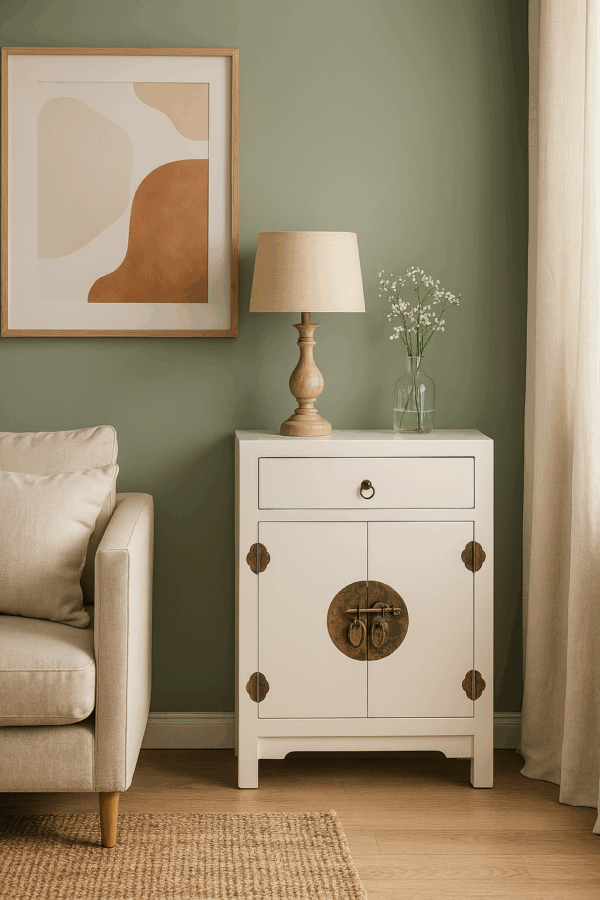 MESITA 2 PUERTAS Y 1 CAJÓN BLANCO 45 X 26 X 69 CM