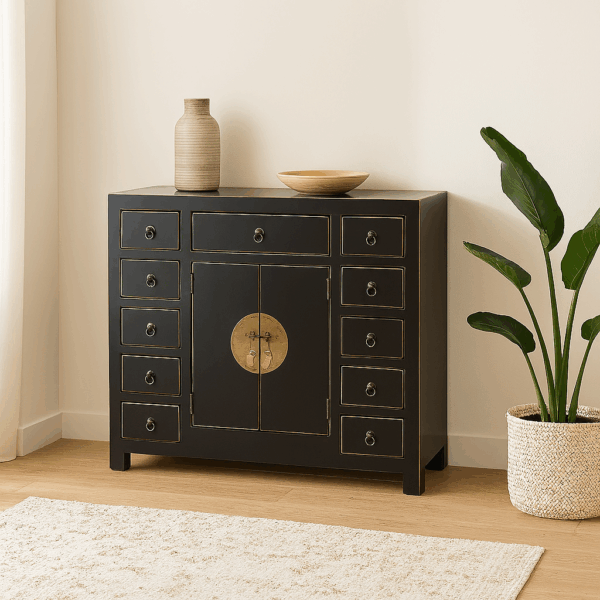 MUEBLE AUXILIAR NEGRO 73 X 26 X 90 CM
