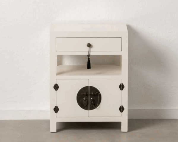 MESITA BLANCO MADERA 50 X 40 X 66 CM - Imagen 2