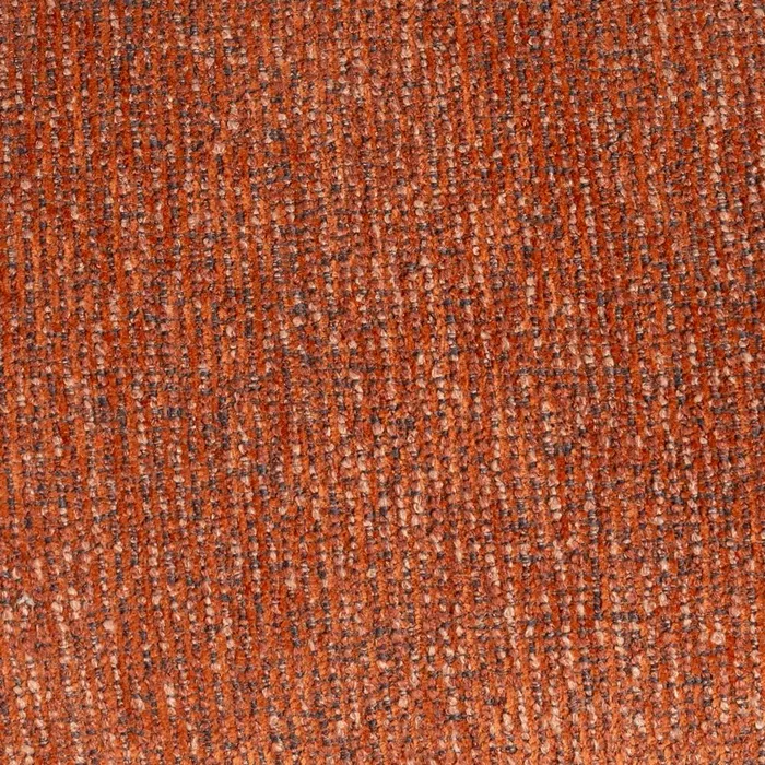 Sillón moderno tapizado en tejido color terracota con respaldo bajo y base amplia.