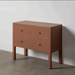 Cómoda Moka moderna de DM con cajones y patas de madera