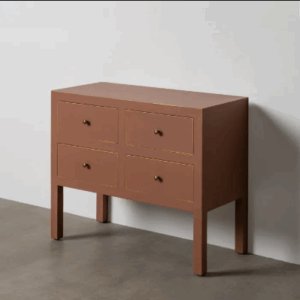 Cómoda Moka moderna de DM con cajones y patas de madera