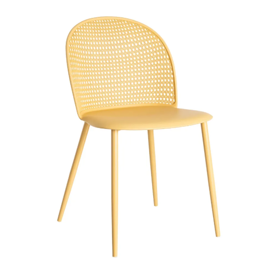 Pack 4 Unidades Silla Amarillo PP-Metal Contract 51×46×80 CM - Imagen 2