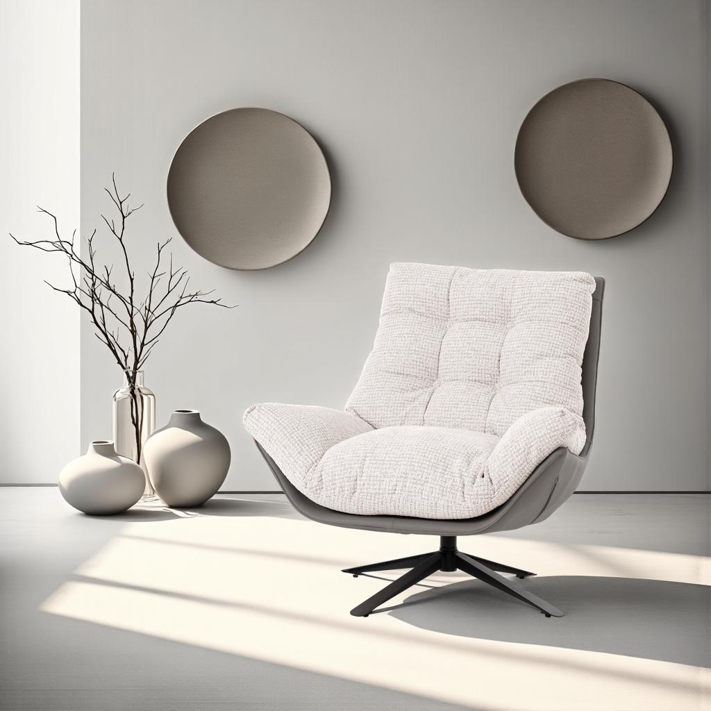 Sillón giratorio moderno de Artisa, tapizado en tejido suave y disponible en varios colores. Diseño ergonómico y elegante ideal para cualquier espacio del hogar.