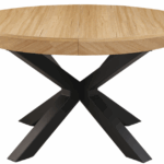 Mesa Comedor Redonda Extensible Bradley Oak / Negro