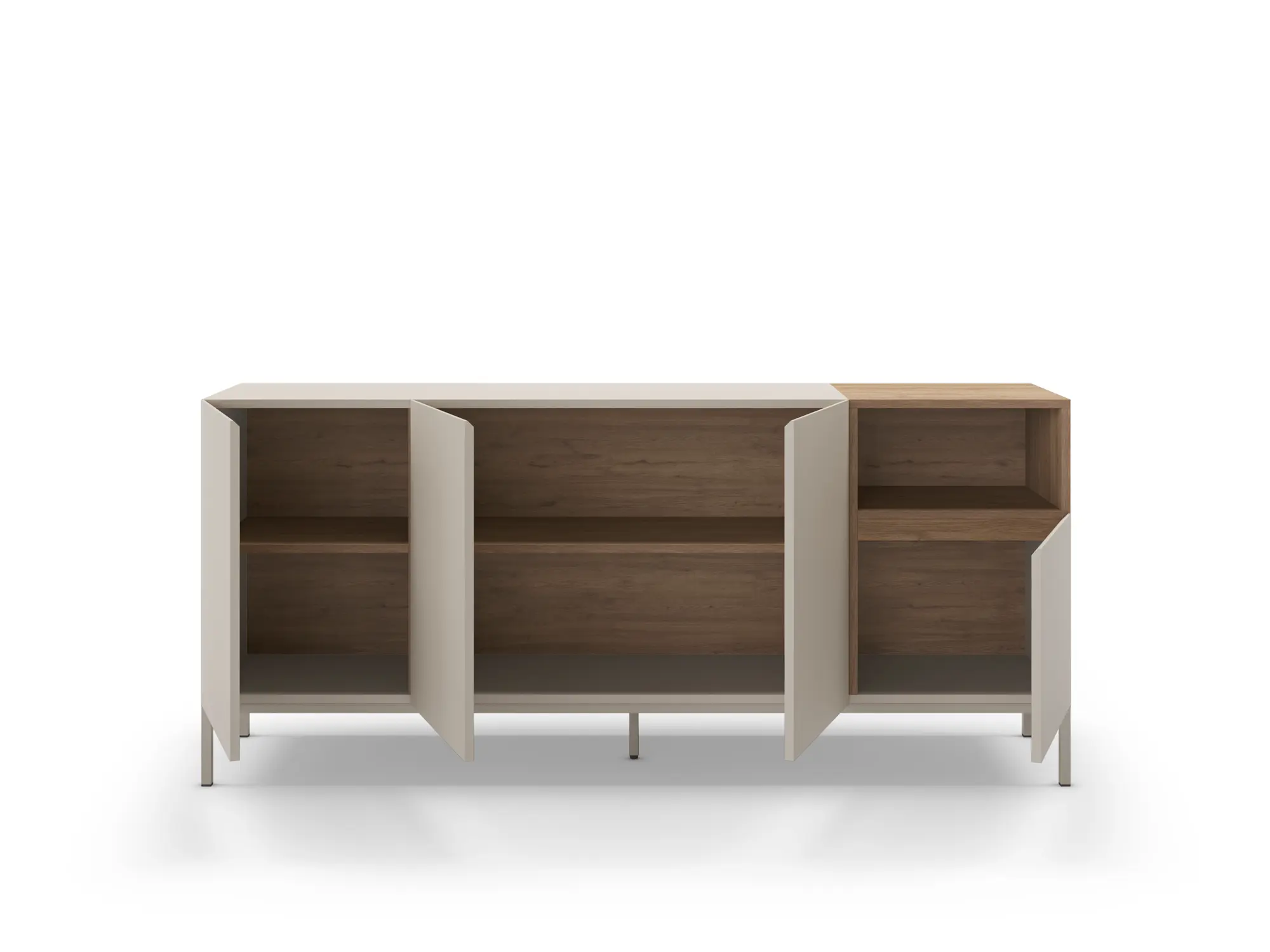 Bufet Aparador de madera y metal Cailin Crema 180cm - Imagen 3