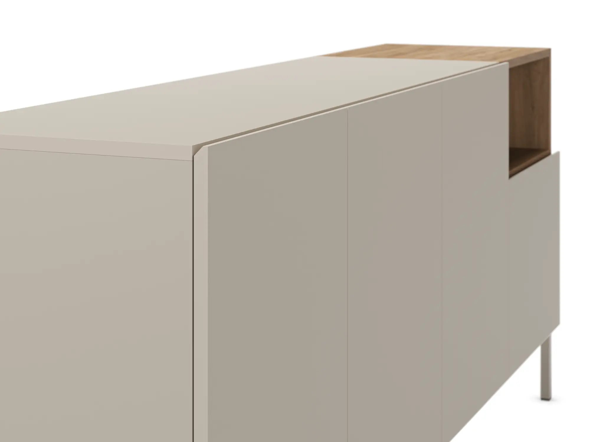 Bufet Aparador de madera y metal Cailin Crema 180cm - Imagen 4