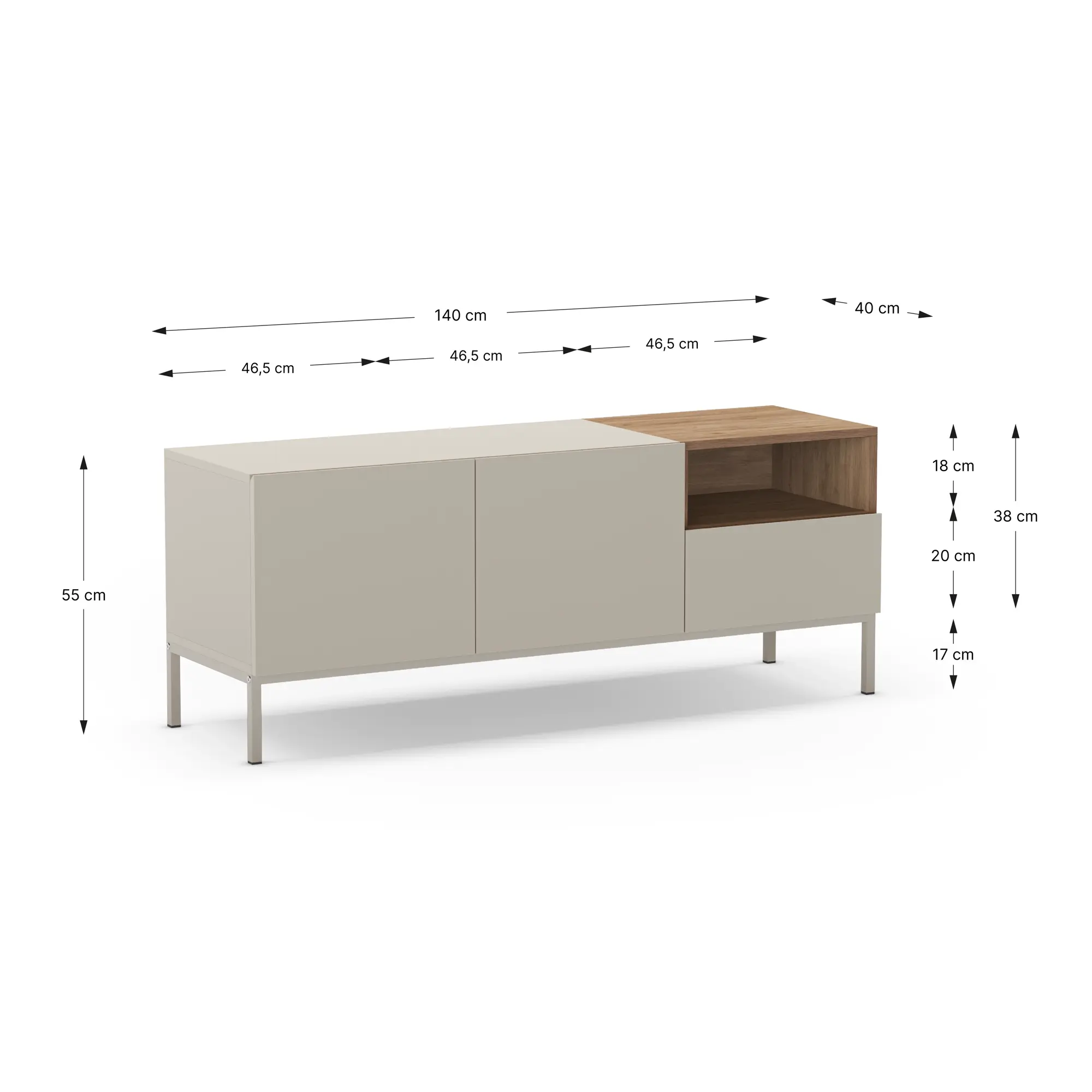 Mueble de Televisión Cailin Crema 140cm - Imagen 6