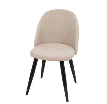 Silla modelo 020 tapizada Rigoletto arena con patas metálicas negras