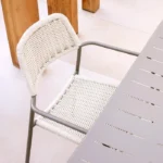 Silla moderna de acero con cuerda trenzada en diferentes acabados de Muebles Artisa