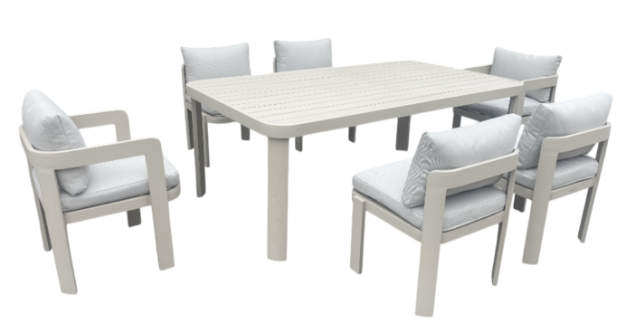 MESA COMEDOR SET 7 ALUMINIO 182X105X75 ESPUMA DENS - Imagen 2