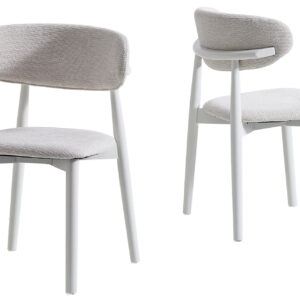 Sillas Vera de diseño moderno y económico con asiento tapizado y estructura de madera natural ideales para comedor disponibles en tres acabados diferentes