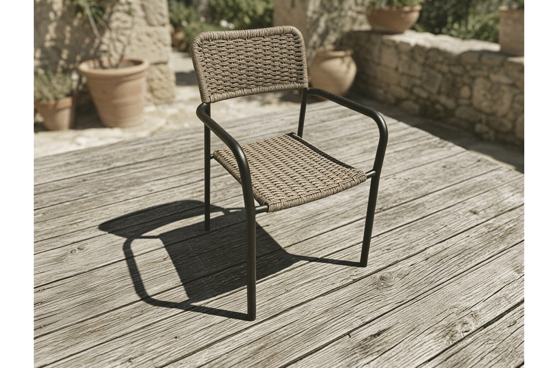 Silla de exterior en aluminio con respaldo económica