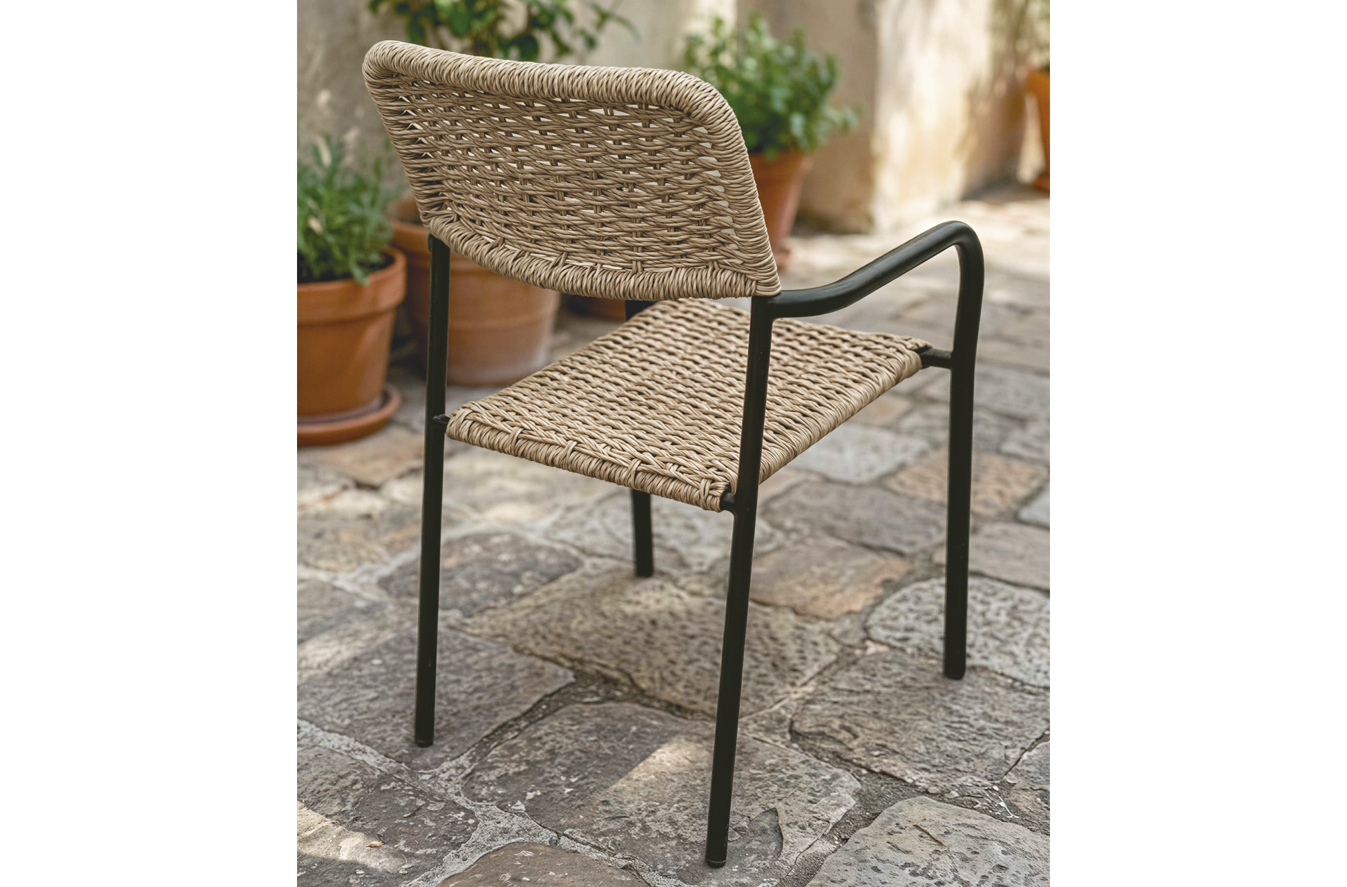 Silla de exterior en aluminio con respaldo económica