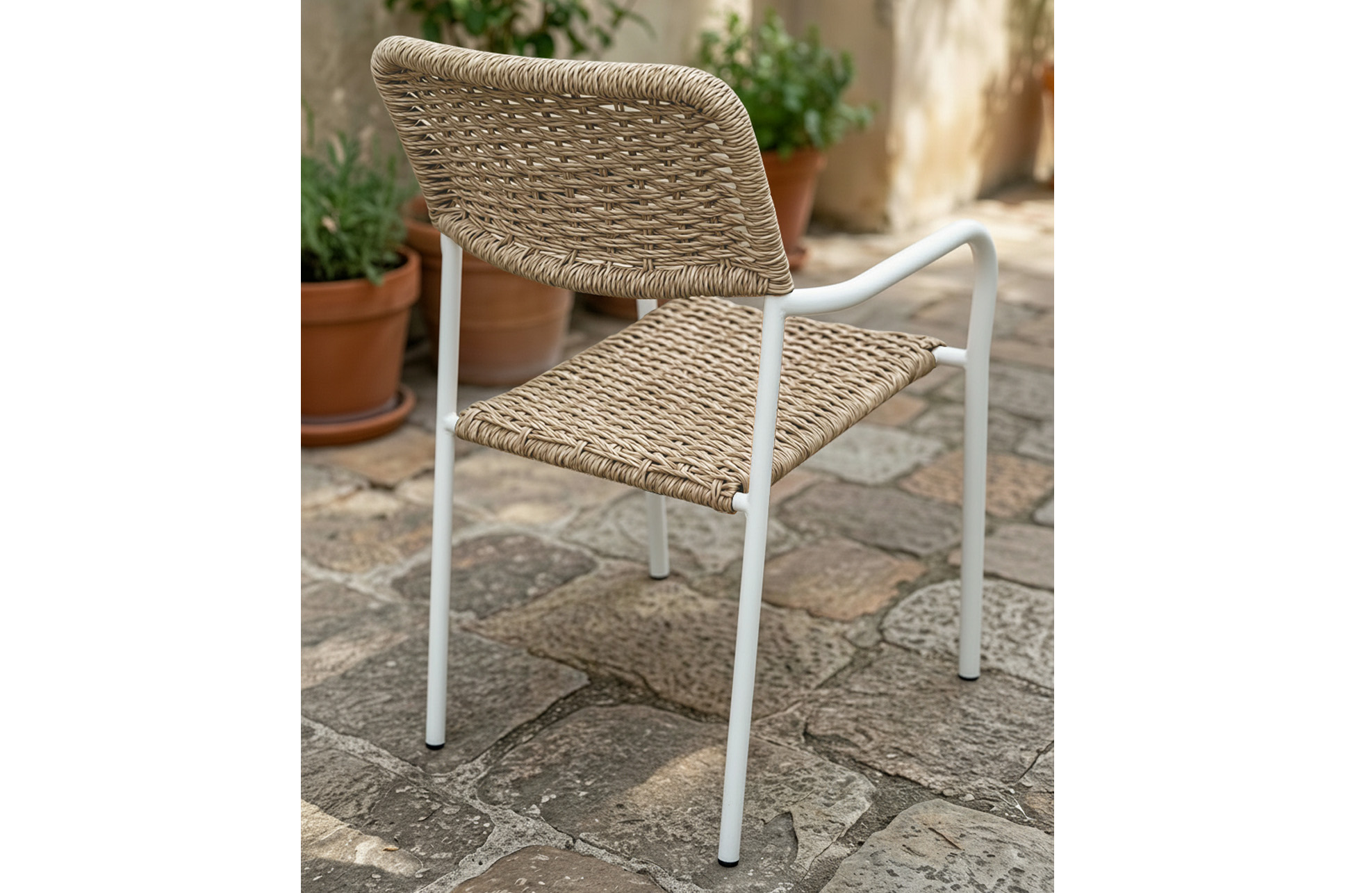Silla de exterior en aluminio con respaldo económica