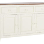 Aparador de comedor Artisa muebles en color crema con encimera de madera natural y cajones amplios