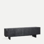 Mueble TV negro de diseño Kodu Home Designer con textura geométrica disponible en Artisa muebles