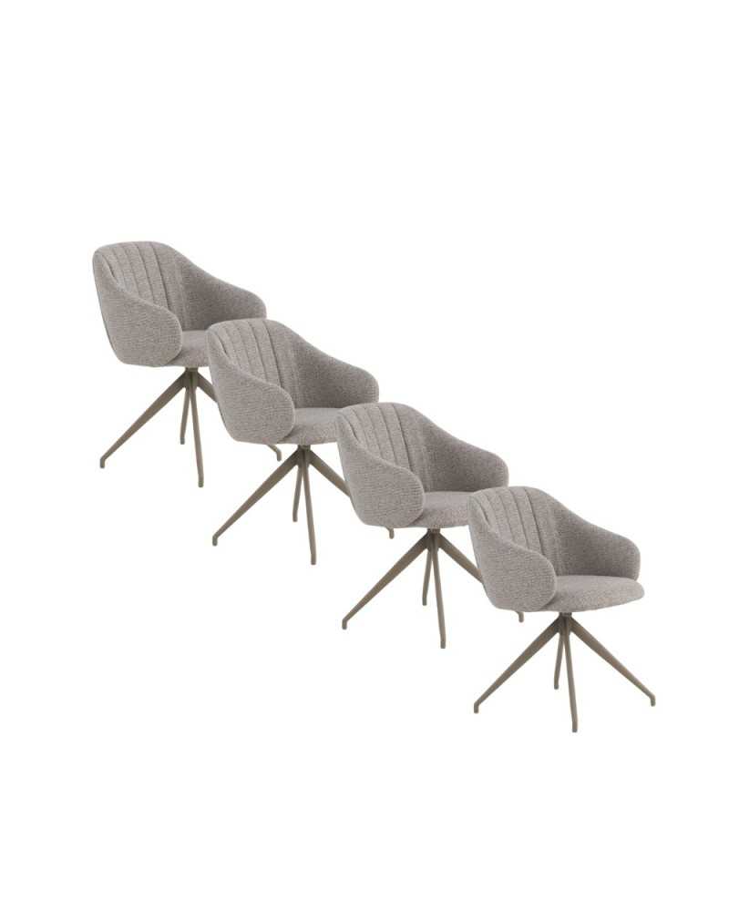 Silla Comedor Giratoria Tapizada Pack 4 Sillas